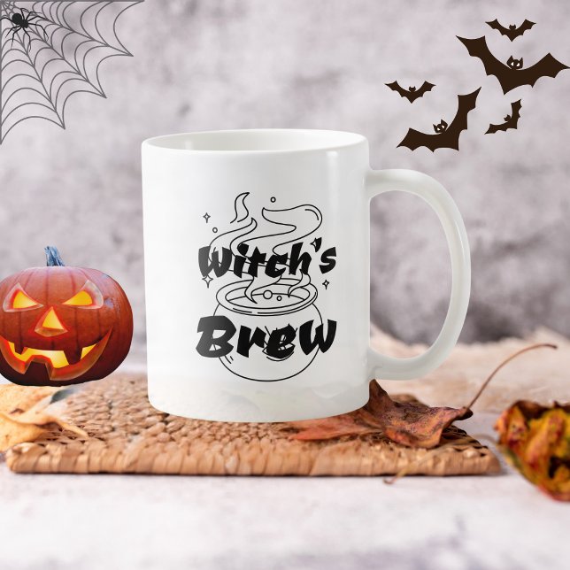 Rolig Halloween Svart Häxa Kittel Brygd  Kaffemugg (Skapare uppladdad)