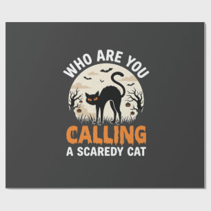 Rolig Halloween Svart Katt Rädd Katt Vektor Desig Presentpapper