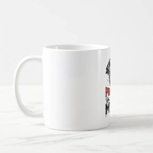 Rolig Halloween-tröja design med pumpapaj vintage_ Kaffemugg (Vänster)