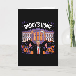 Rolig Halloween Trump 2025 Pappa är hemma Vita hus Kort