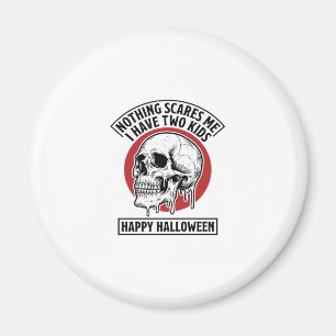 Rolig Halloween Två Barn Dödskalle Tröja Design_1 Magnet