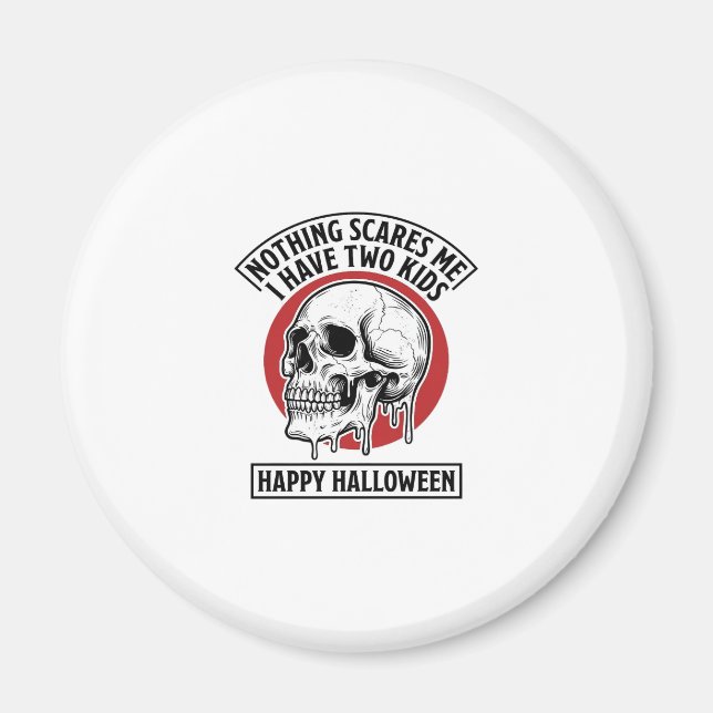 Rolig Halloween Två Barn Dödskalle Tröja Design_1 Magnet (Framsidan)