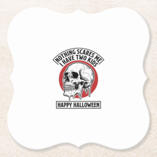 Rolig Halloween Två Barn Dödskalle Tröja Design_1 Underlägg Papper