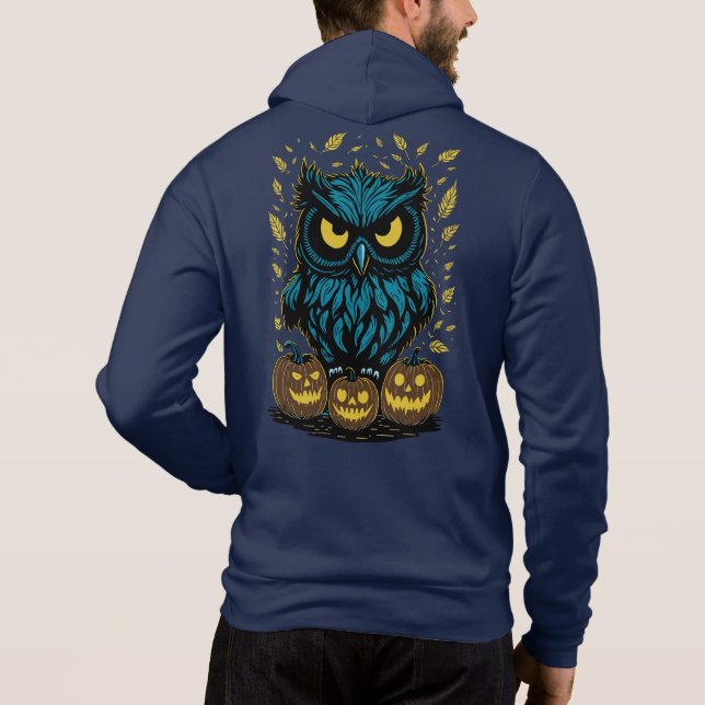 Rolig Halloween-uggla T Shirt (Baksida)