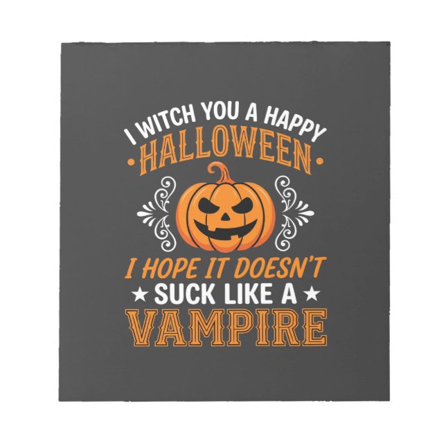Rolig Halloween Vampyr Pumpa Anteckningsblock (Framsida)