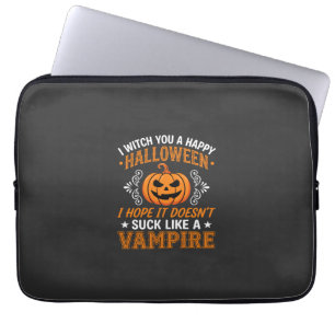 Rolig Halloween Vampyr Pumpa Laptop Fodral