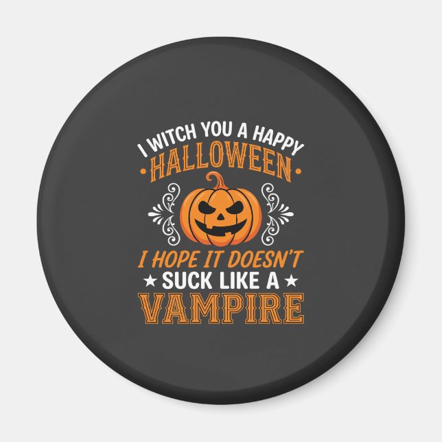 Rolig Halloween Vampyr Pumpa Magnet (Framsidan)