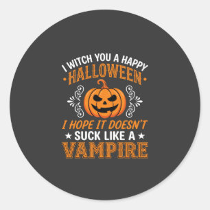 Rolig Halloween Vampyr Pumpa Runt Klistermärke