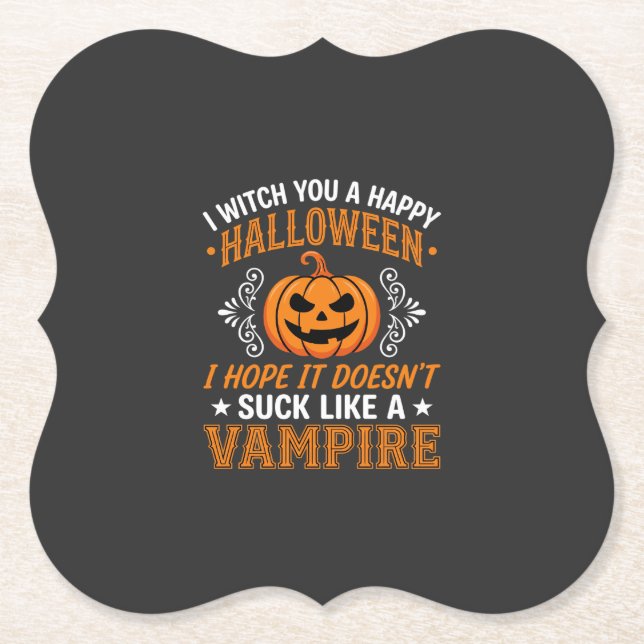 Rolig Halloween Vampyr Pumpa Underlägg Papper (Framsida)