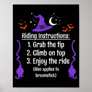 Rolig Halloween Vuxen Sarcasm Humor Häxa Ridande I Poster