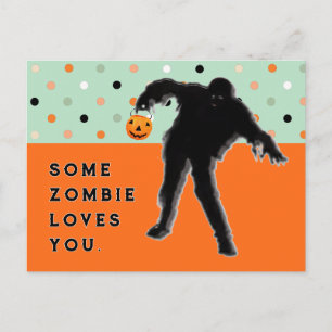 Rolig Halloween-zombie vykort