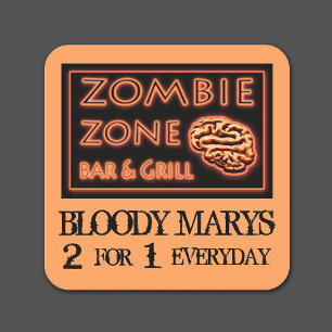 Rolig Halloween Zombiezon blodiga Marys Underlägg Papper Kvadrat