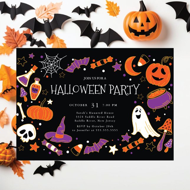 Rolig Halloweenfest för barn Inbjudningar (Skapare uppladdad)