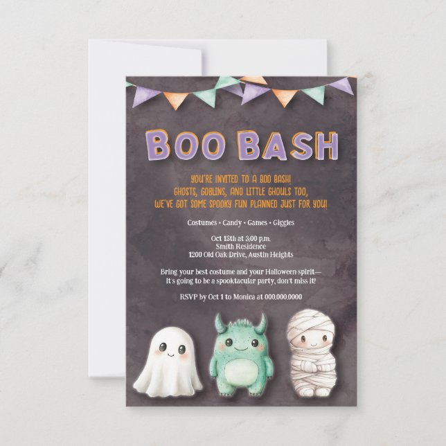 Rolig Halloweenfest för barn Inbjudningar (Framsida)
