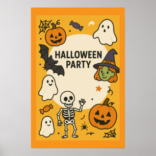 Rolig Halloweenfest för barn Poster