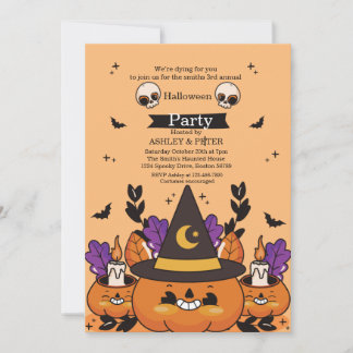 Rolig Halloweenfest för barn Spökpumpa Inbjudan
