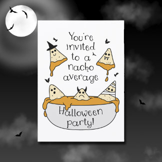 Rolig Halloweenfest-inbjudan Spökliga Nachos Inbjudningar