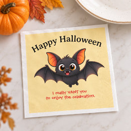 Rolig Halloweenfladdermus Anpassad Pappersservett