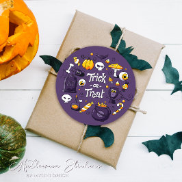 Rolig Halloweenkneppar Halloween Runt Klistermärke