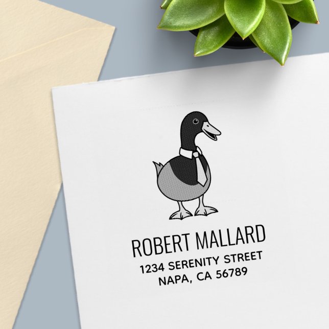 Rolig halsbandsand duckkrage adress självfärgande stämpel (Skapare uppladdad)