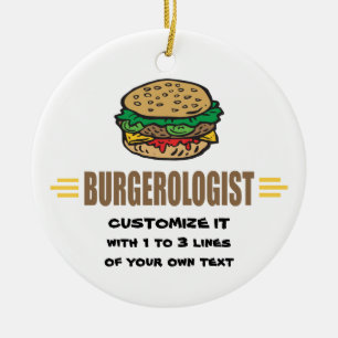 Rolig hamburgare julgransprydnad keramik