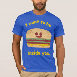 Rolig hamburgaretecknad - jag önskar att vara inr tee shirt