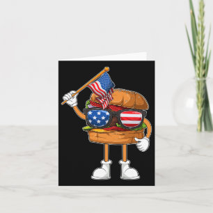 Rolig Hamburger Amerikansk Flagga Självständighets Kort