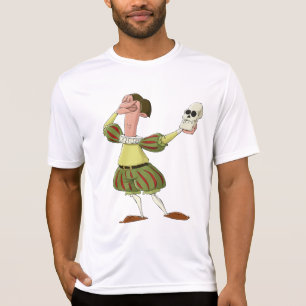 Rolig Hamlet Shakespeare-skådespelare som håller d T Shirt
