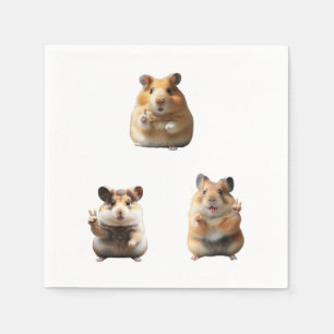 Rolig Hamster Meme Fredstecken Pappersservett
