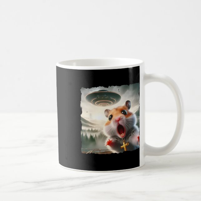Rolig hamster-selfie med alien-resa meme husdjursk kaffemugg (Höger)