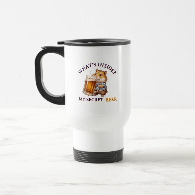 Rolig Hamster som Dricker Öl - Mugg (Vänster)