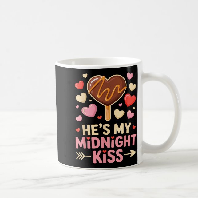 Rolig Han är min midnattkyss Valentine Matchande C Kaffemugg (Höger)