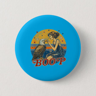 Rolig Hand Boop Näsa Flicka Örn Rolig Patriotisk Knapp