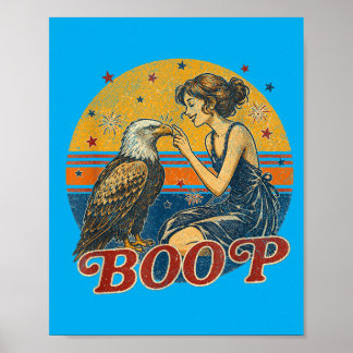 Rolig Hand Boop Näsa Flicka Örn Rolig Patriotisk Poster
