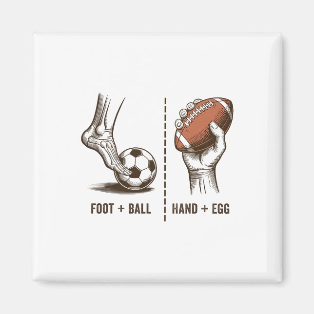 Rolig Handegg Vs Fotboll Meme Fotboll Logik Sport  Magnet (Framsidan)