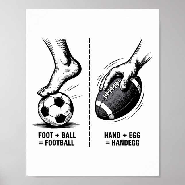 Rolig Handegg Vs Fotboll Meme Fotboll Logik Sport  Poster (Framsidan)