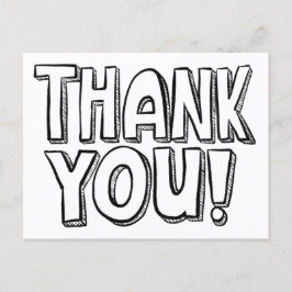 Rolig handgjord tack-kort med texten 'You Color It Vykort