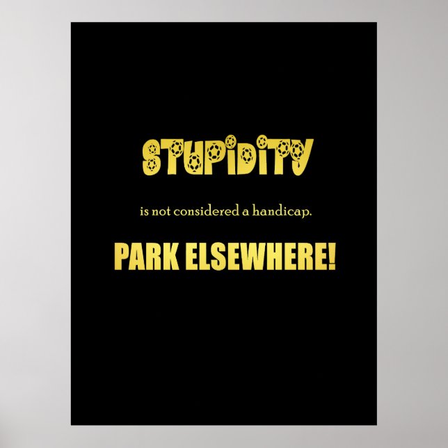 Rolig handikappparkeringsjoke poster (Framsidan)