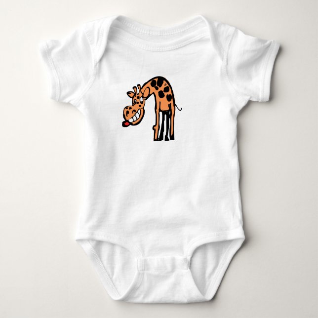 Rolig Handritad Giraff-Illustration T Shirt (Framsida)