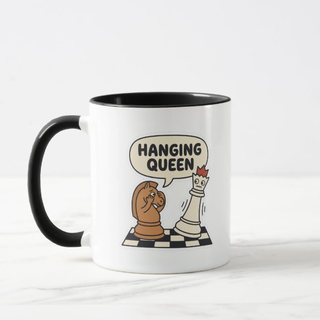 Rolig Hängande Dam Schack Misstag Kaffe Mugg (Vänster)