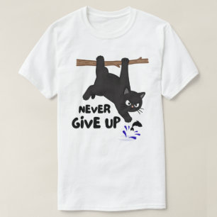 Rolig Hängande Kattdesign T Shirt