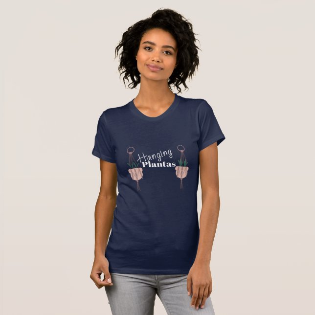 Rolig Hängande Planterare Macrame Djungel Husväxt T Shirt (Hel framsida)