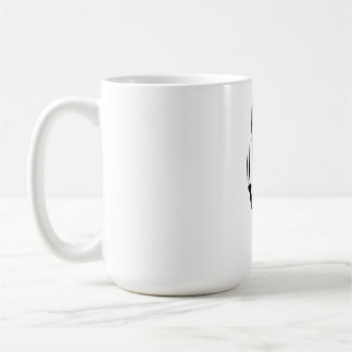 Rolig Hängande Svart Katt Silhuett Med Rivmärken Kaffemugg