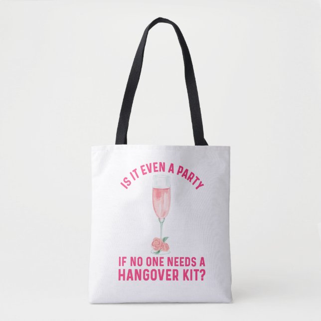Rolig Hangover Kit  Vin Blommig Tote Bag Tygkasse (Framsida)