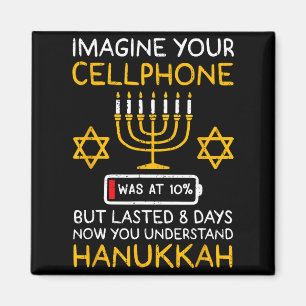 Rolig Hanukkah Föreställ Din Mobiltelefon Chanukah Magnet