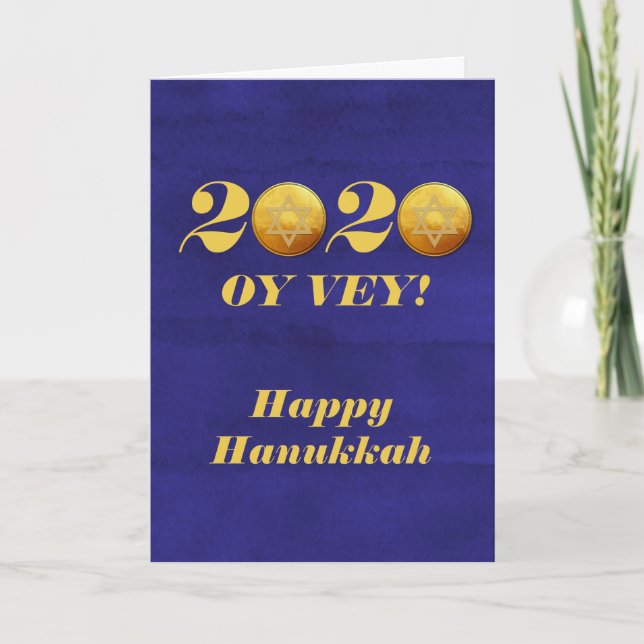 Rolig Hanukkah Oy Vey 2020 Gelt-mynt Helgkort (Framsida)