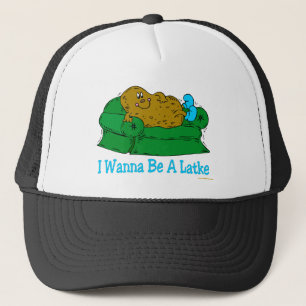 ROLIG HANUKKAH SKJORTA 'IWANT SOM ÄR A LATKE TRUCKERKEPS
