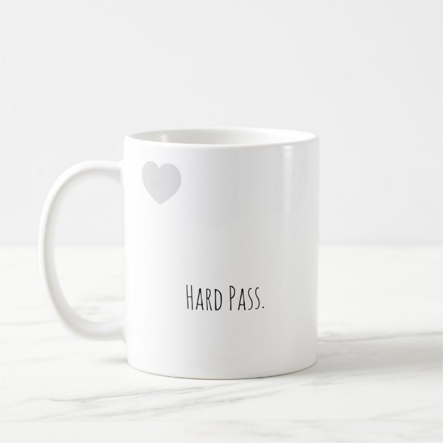 Rolig "Hård passa." Modern typografi Introvert  Kaffemugg (Vänster)