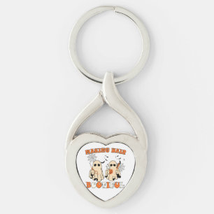 Rolig hårfrisör spök-Halloween frisyr  Twisted Heart Silverfärgad Nyckelring