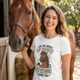 Rolig Häst Attityd Grafisk bondgårdsliv humor T Shirt